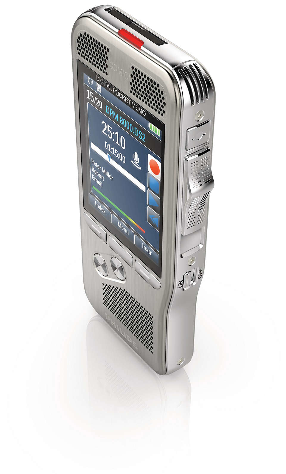 Philips Digital Pocket Memo 8300 Integrator – Digitales Diktiergerät – 30 h – Silber