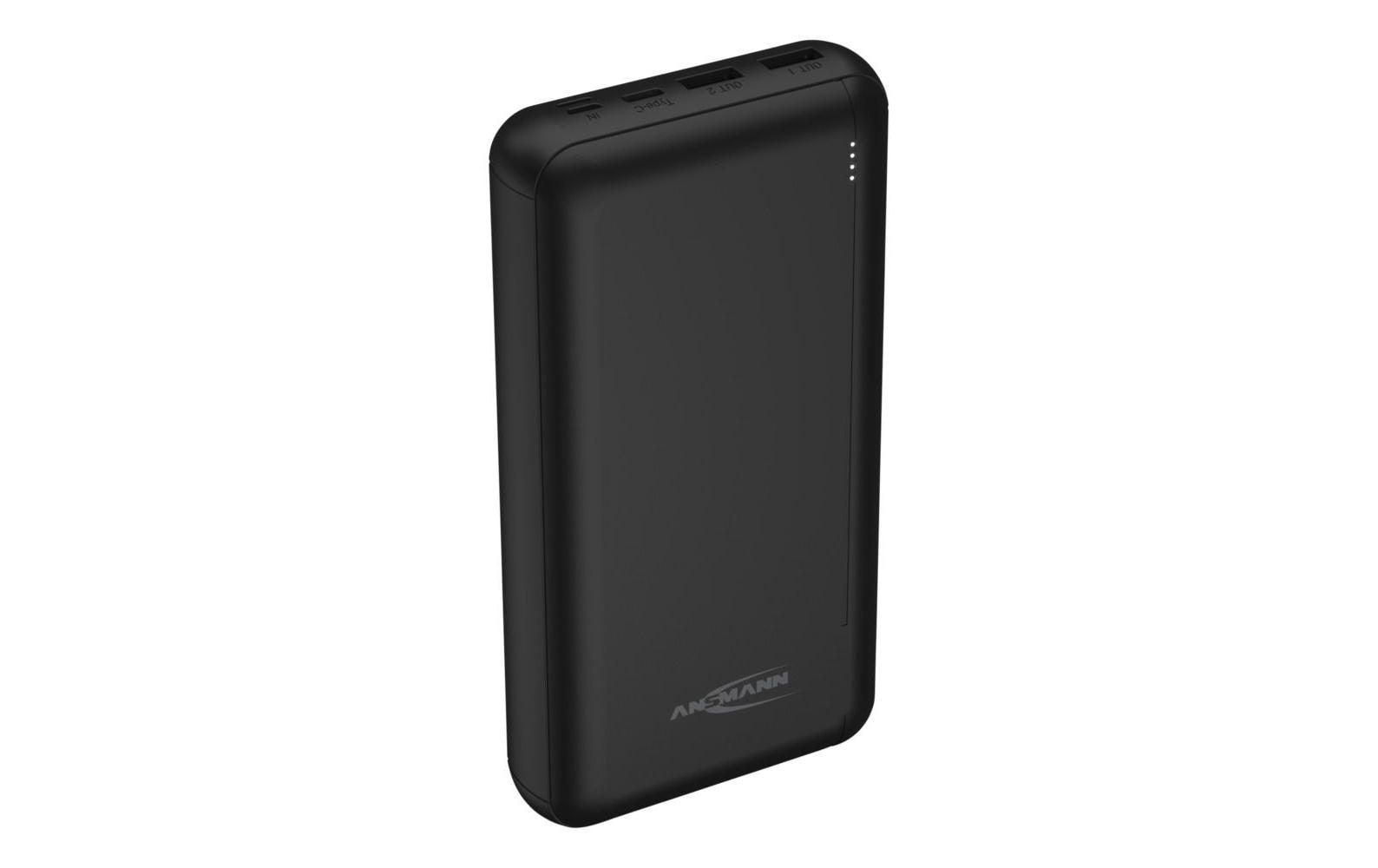 Ansmann Powerbank 30'000 mAh – 1× USB-C, 1× USB-A, schwarz