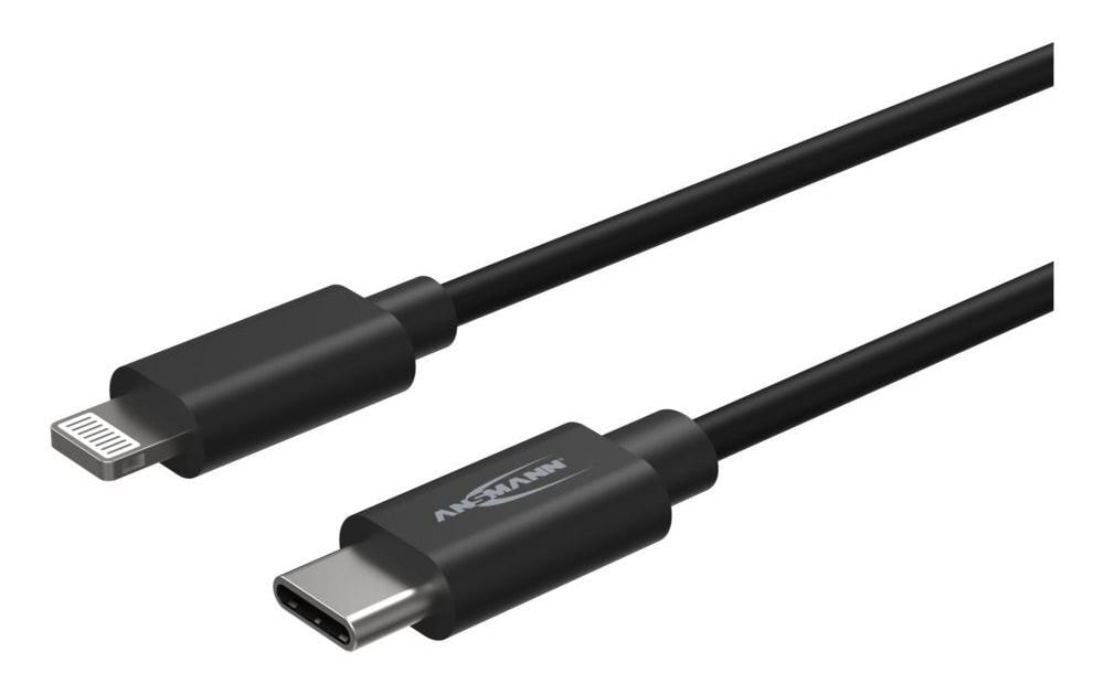 Ansmann USB-C auf Lightning Kabel, 1,2 m, Schwarz