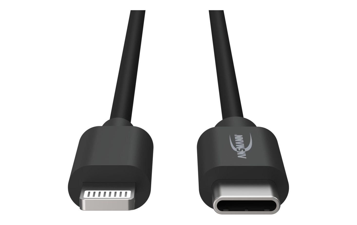 Ansmann USB-C auf Lightning Kabel, 1,2 m, Schwarz