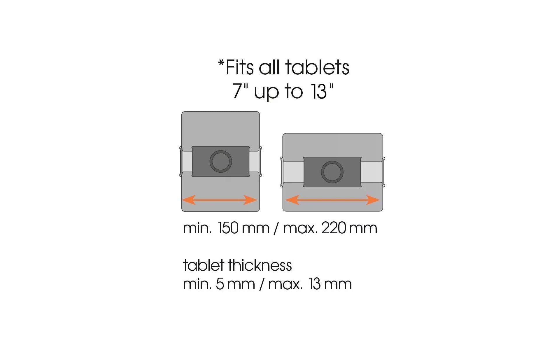 Vogel's RingO TMS 1010 Tablet-Wandhalterung – für Tablets bis 10", inkl. 2 Wandhalterungen, drehbar – Schwarz