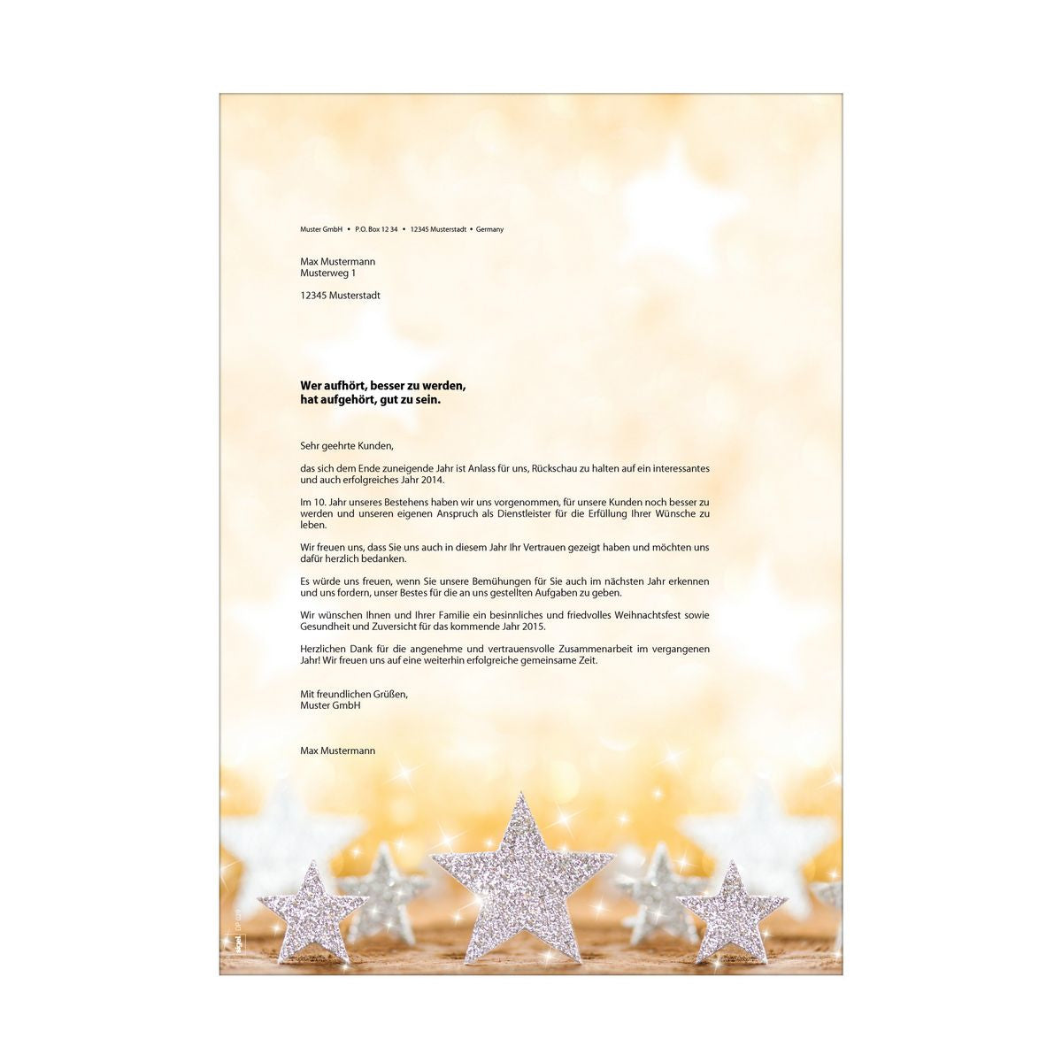 Sigel Motivpapier Glitter Stars – A4, 90 g/m², 100 Blatt