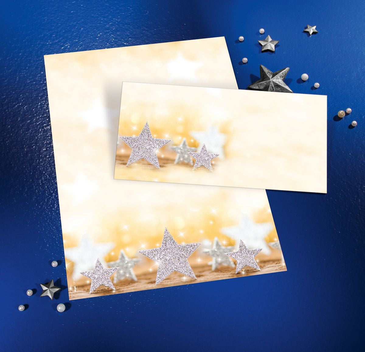 Sigel Motivpapier Glitter Stars – A4, 90 g/m², 100 Blatt