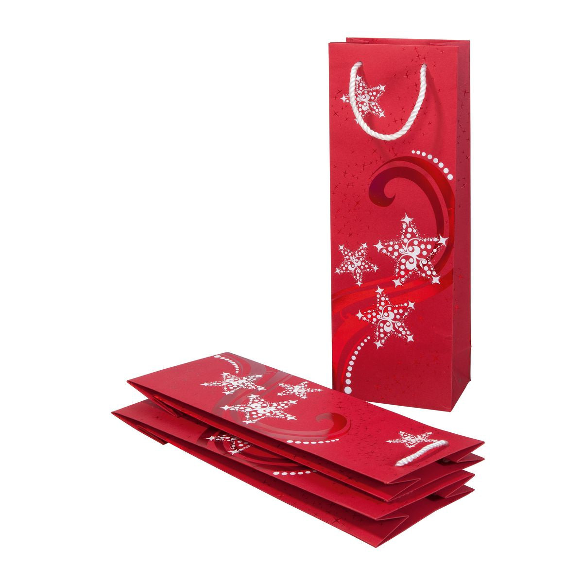 Sigel Flaschentüte Wave – 125 × 360 × 85 mm – für 1 Flasche – Weihnachten