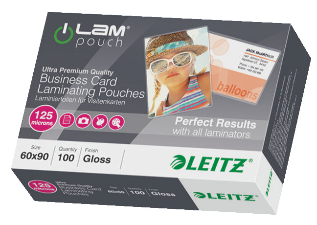 Leitz Laminierfolien 60 × 90 mm – 125 µm, glänzend, 100 Stück