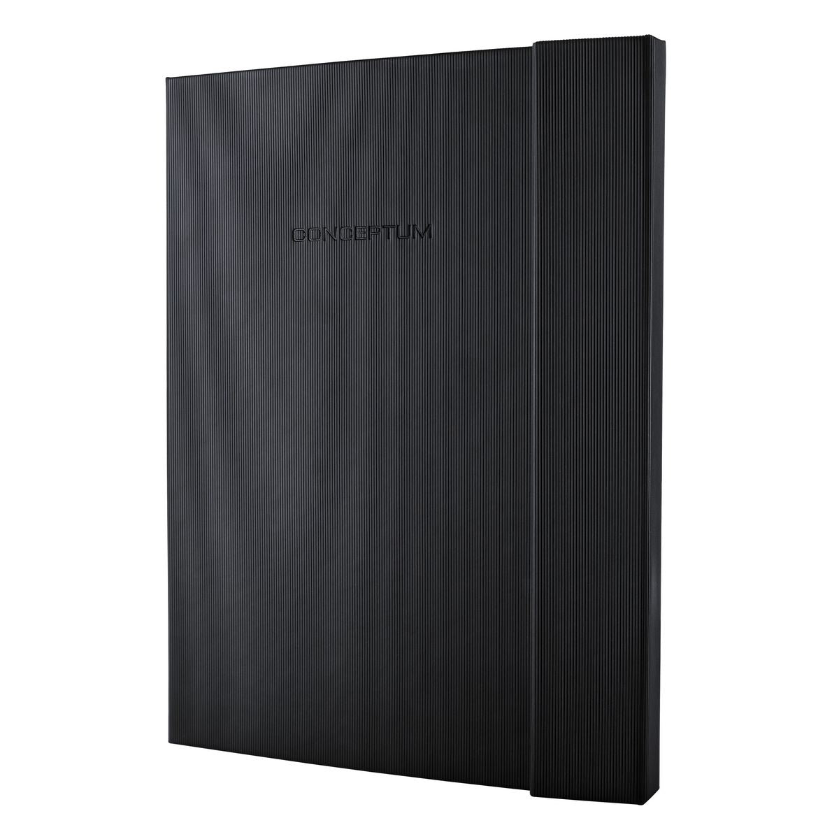 Sigel Notizbuch, 245 × 315 mm, kariert, Fadenheftung, 194 Seiten, 80 g/m² – schwarz