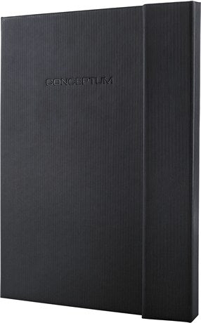 Sigel Notizbuch A4, kariert, Fadenheftung, 194 Seiten, 80 g/m² – schwarz