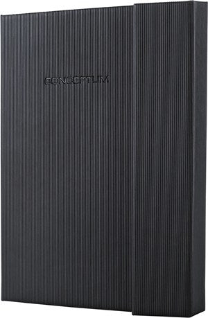 Sigel Notizbuch, A5, kariert 5 mm, Fadenheftung, 194 Seiten, 80 g/m² – schwarz