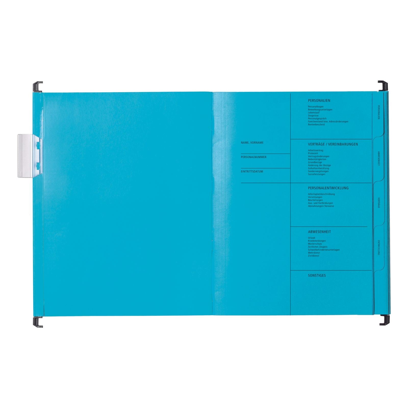 Pagna Hängeordner für A4 – Karton, Blau, 345 × 245 mm, mit Vordruck
