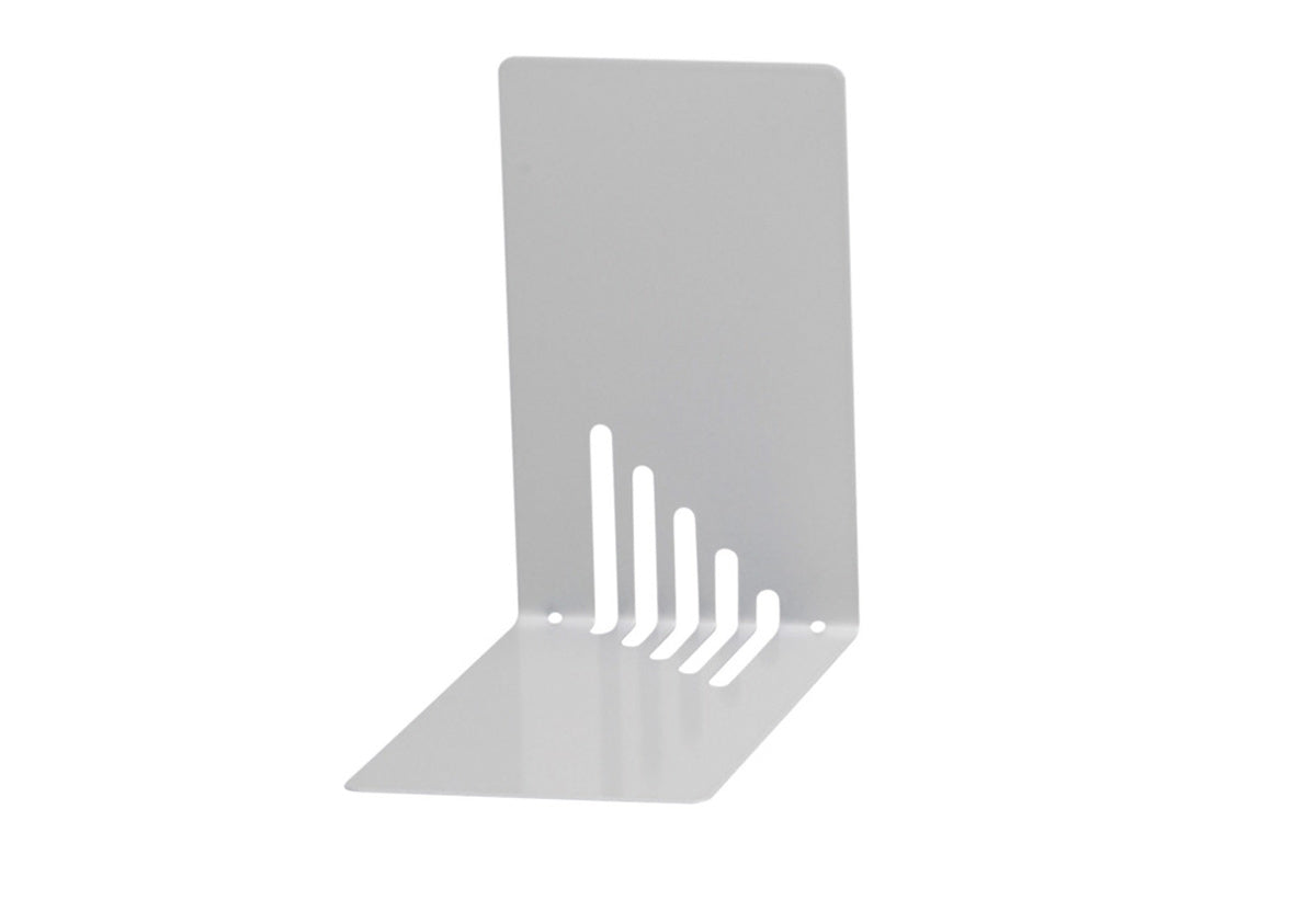 MAUL Buchstützen, schmal – silber – 85 × 140 mm – Stahl, 2 Stück