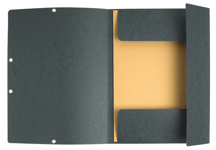 Exacompta Gummibandmappe A4 – 3 Klappen, Karton, Grau, bis 250 Blatt