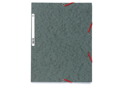 Exacompta Gummibandmappe A4 – 3 Klappen, Karton, Grau, bis 250 Blatt