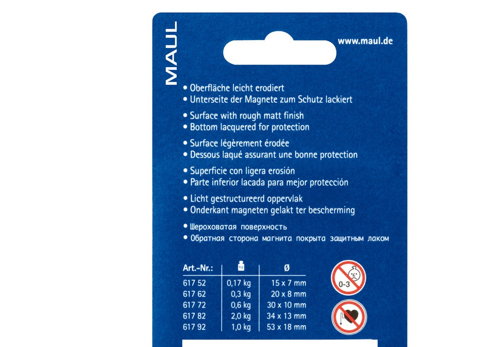 MAUL Rundmagnet – 3 × 1 cm, magnetisch – für Whiteboards – 4-teilig