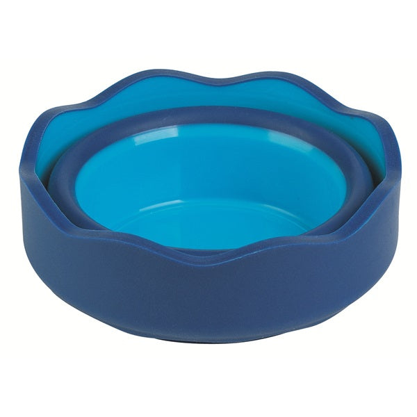 Faber-Castell Wasserbecher Clic & Go – blau – 98 × 130 × 38 mm