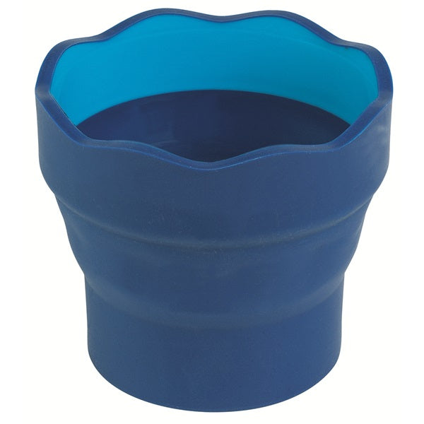 Faber-Castell Wasserbecher Clic & Go – blau – 98 × 130 × 38 mm