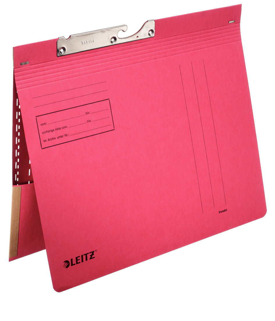 Leitz Hängehefter – für A4, 1-teilig, rot, Karton, 50 Stk., mit Tasche