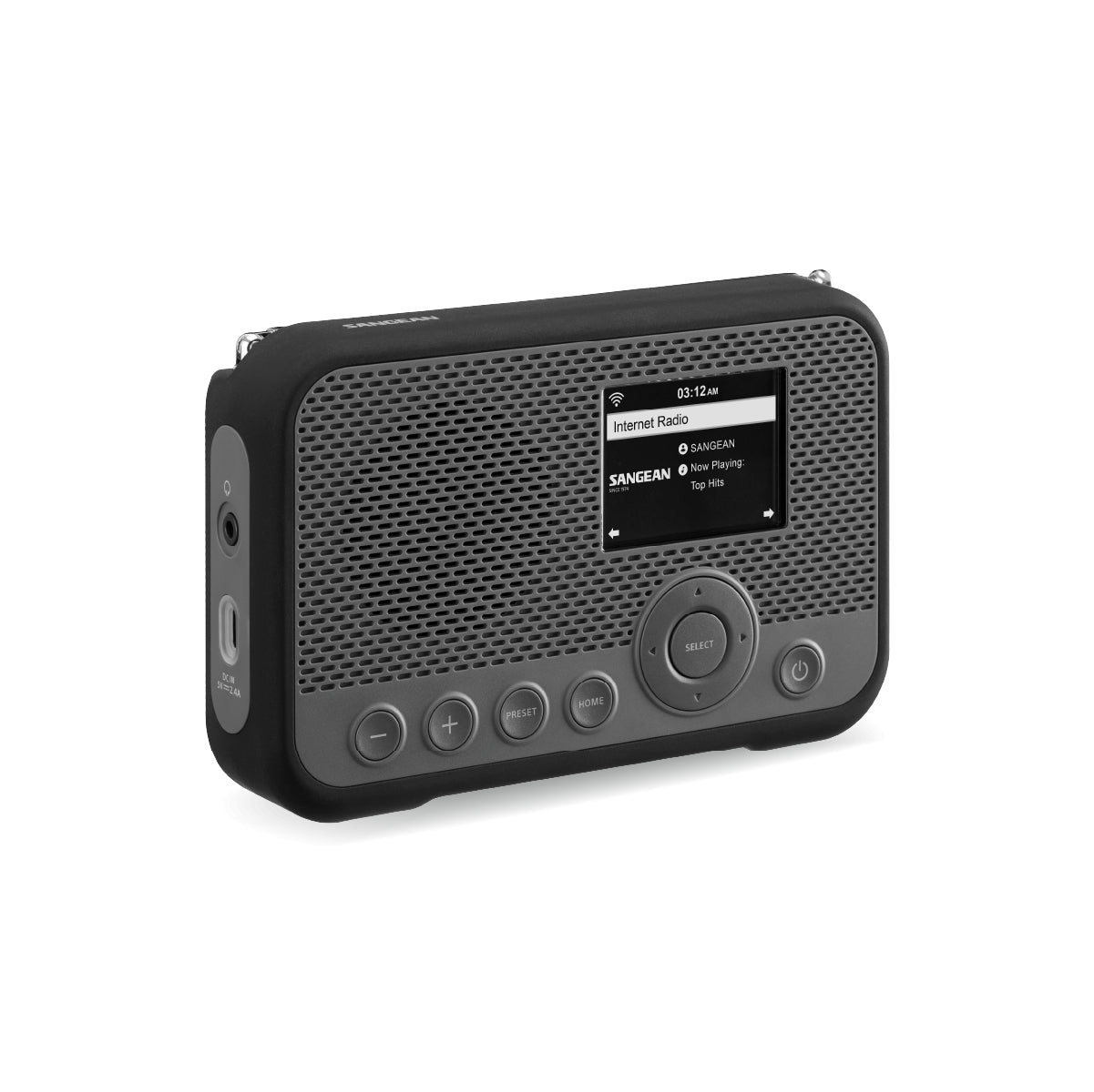 Sangean WFR-39 – Tragbares DAB+ Radio, Internetradio, DAB+/UKW, WLAN, 2'600 mAh Akku – Schwarz/Grau