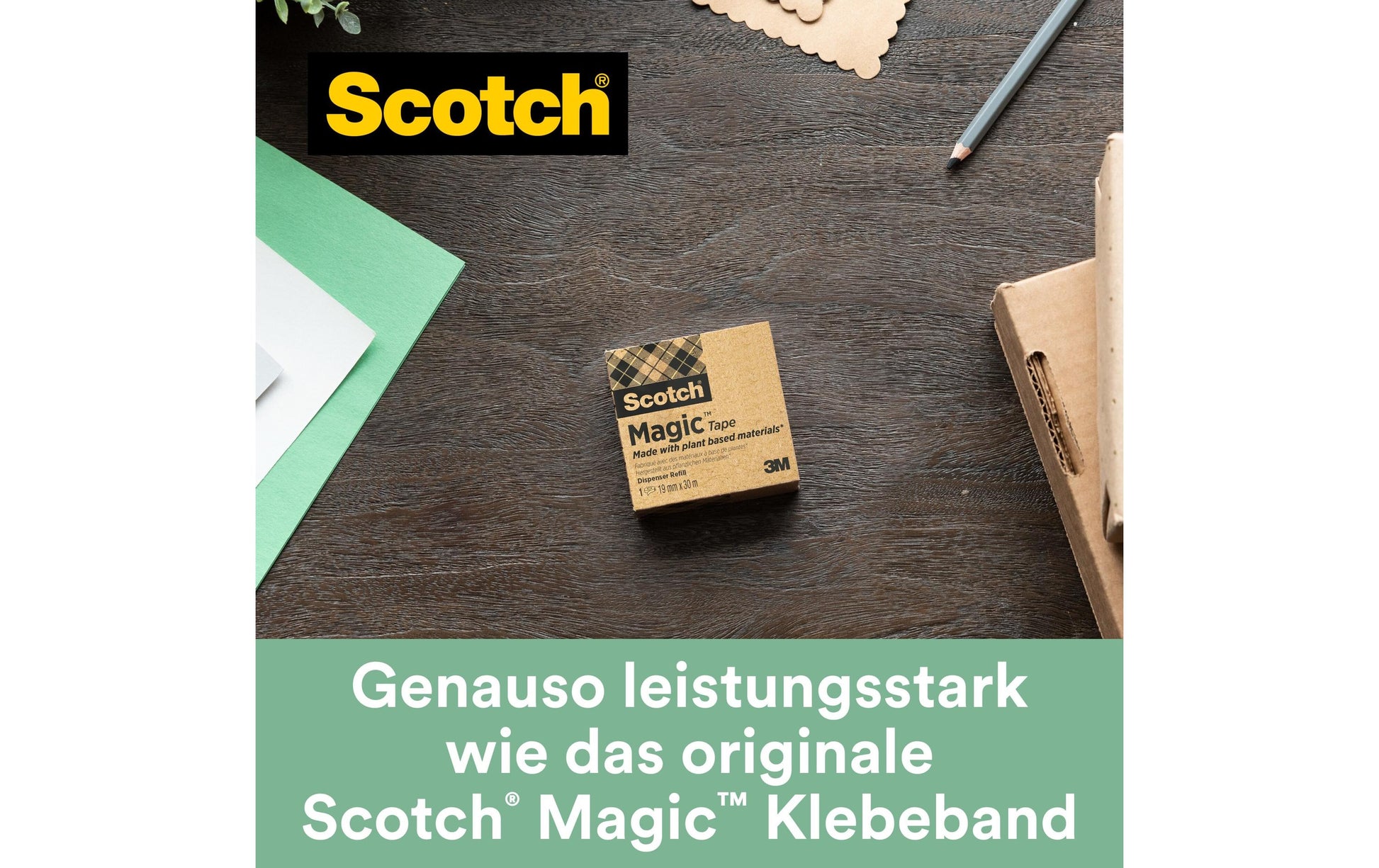 Scotch Tischabroller Magic – für Rollenbreite bis 19 mm, für Bandlänge bis 33 m, Kunststoff, inkl. 14 Rollen