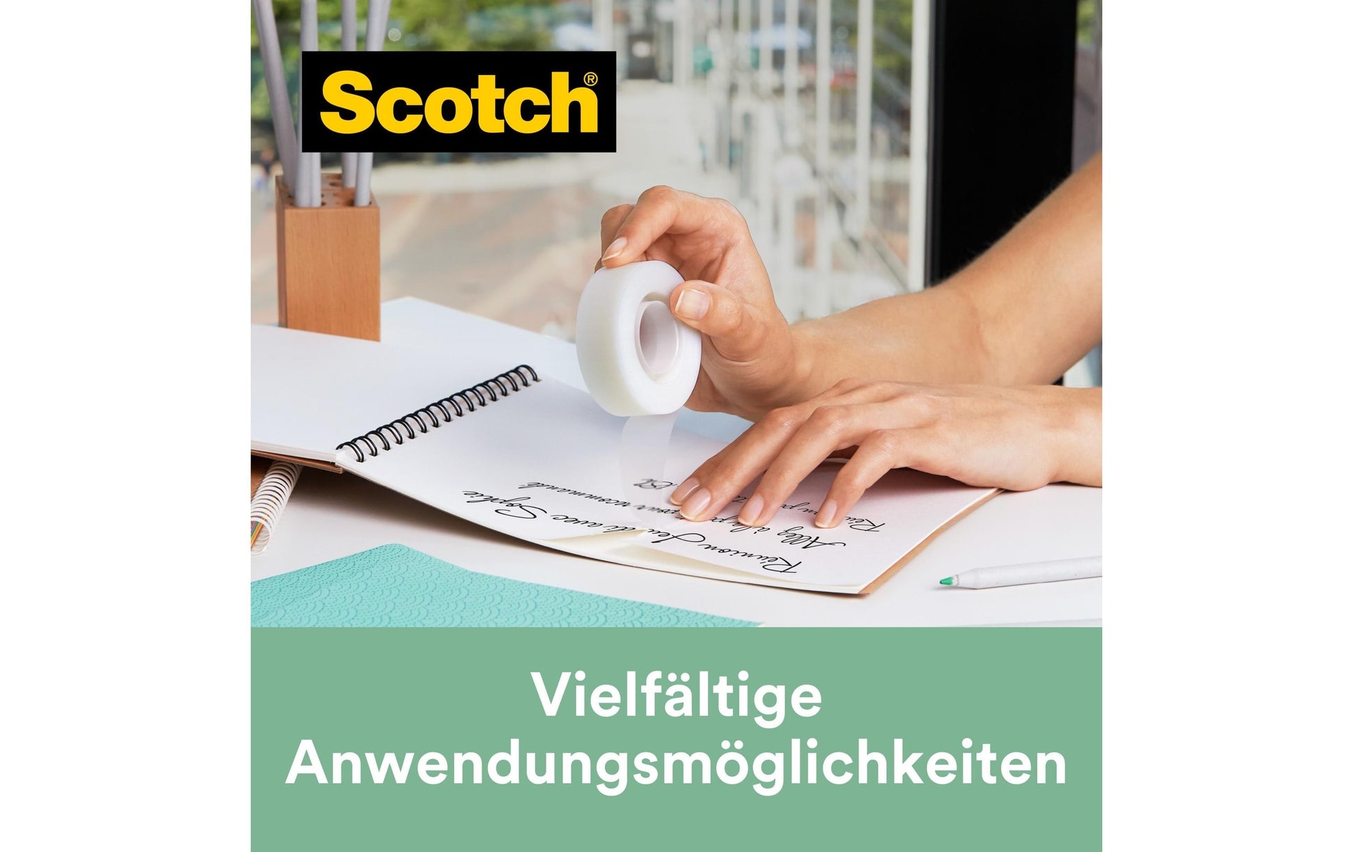 Scotch Klebeband Magic 900 – unsichtbar, beschriftbar, Zelluloseacetat, 19 mm × 33 m, Kern Ø 25 mm, 9 Rollen
