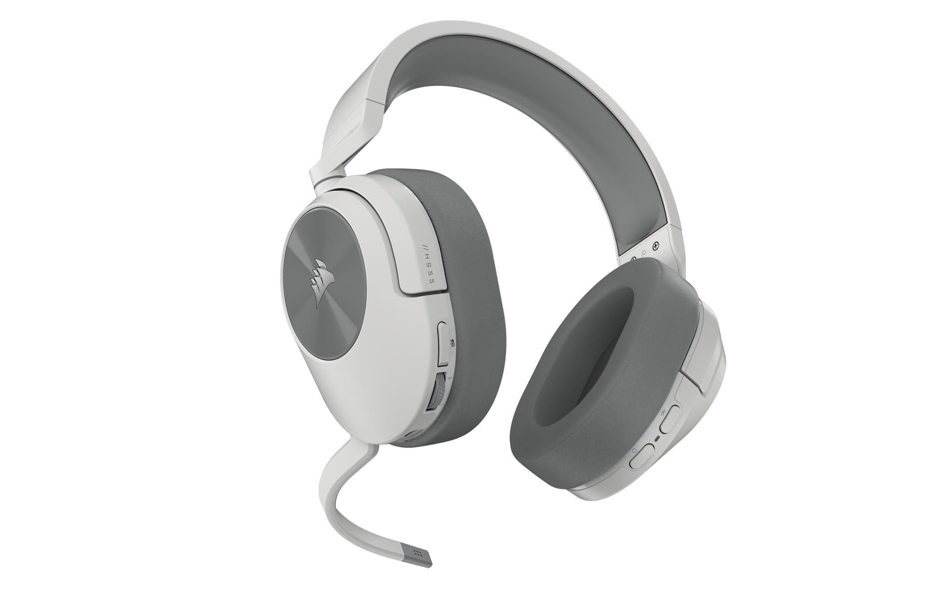 Corsair HS55 WIRELESS – Gaming-Headset, Over-Ear – 2,4 GHz/Bluetooth 5,2, mit Mikrofon – Weiss