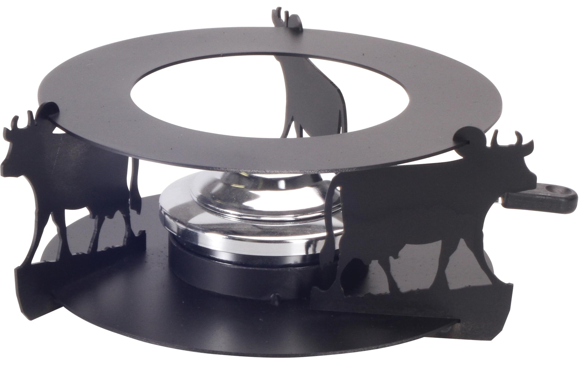 Nouvel Fondue-Rechaud, Ø 25,5 × 9,5 cm, Metall, Schwarz, mit Pastenbrenner