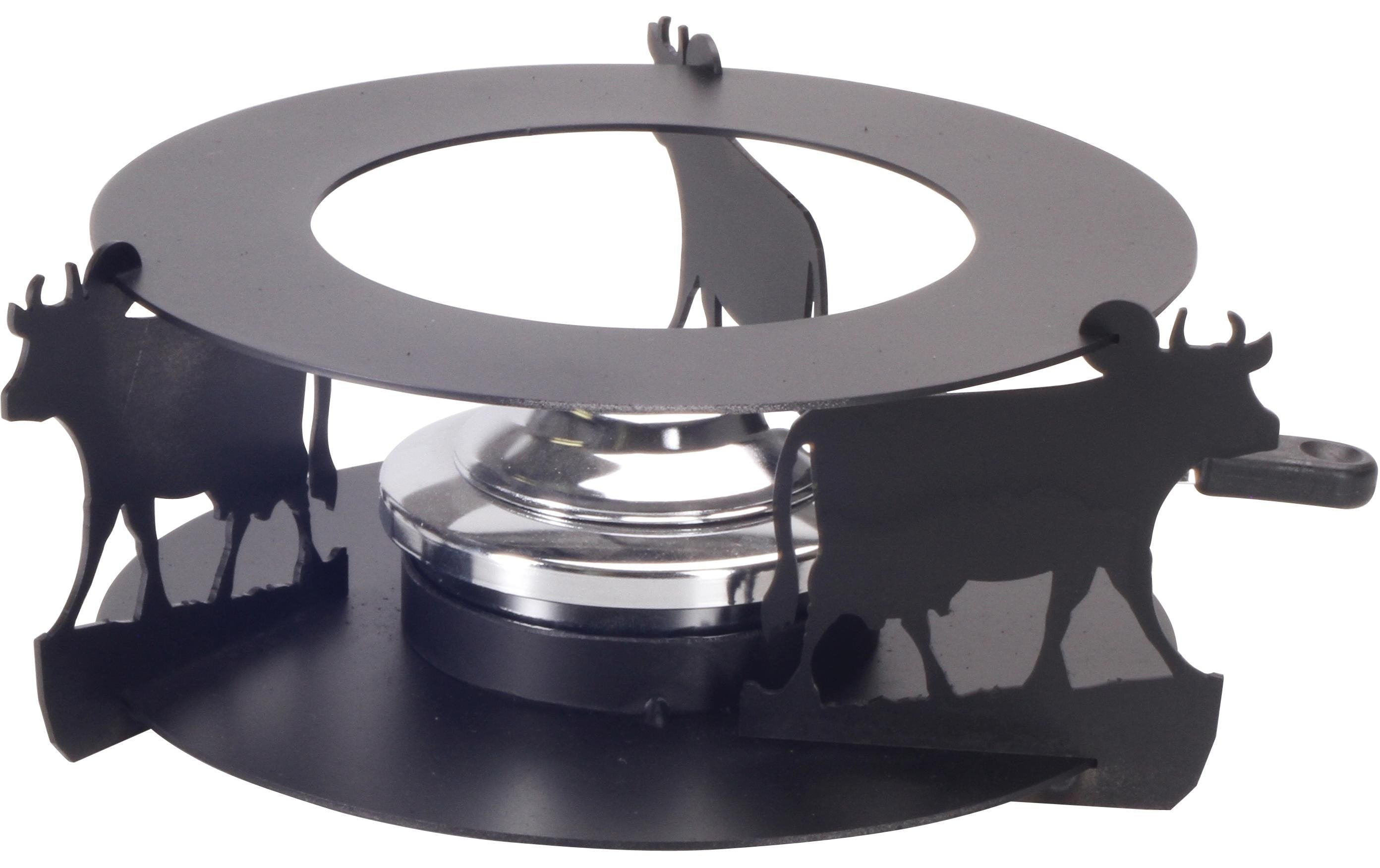Nouvel Fondue-Rechaud, Ø 25,5 × 9,5 cm, Metall, Schwarz, mit Pastenbrenner