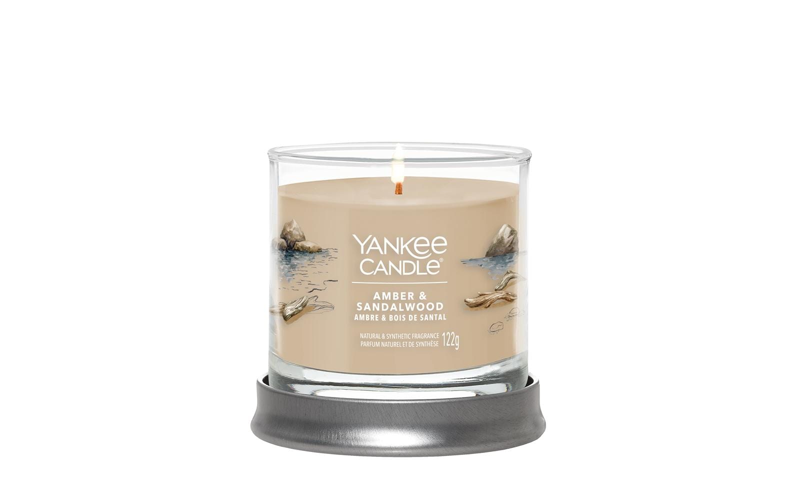 Yankee Candle Amber & Sandalwood – Duftkerze, Small Jar, 30 h