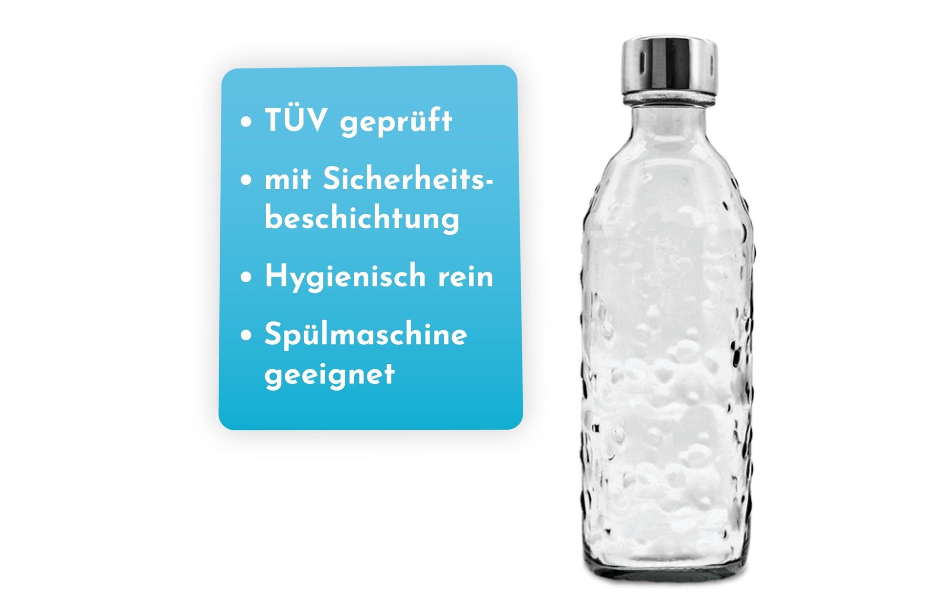 Sodabär Glaskaraffe mit Drehverschluss – 750 ml, für SodaStream Cool, Power, Jet
