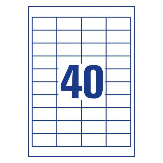 AVERY Zweckform 6126 – Etiketten A4 48,5 × 25,4 mm – permanent haftend – Laser/Inkjet – 40 pro Blatt, 10 Blätter