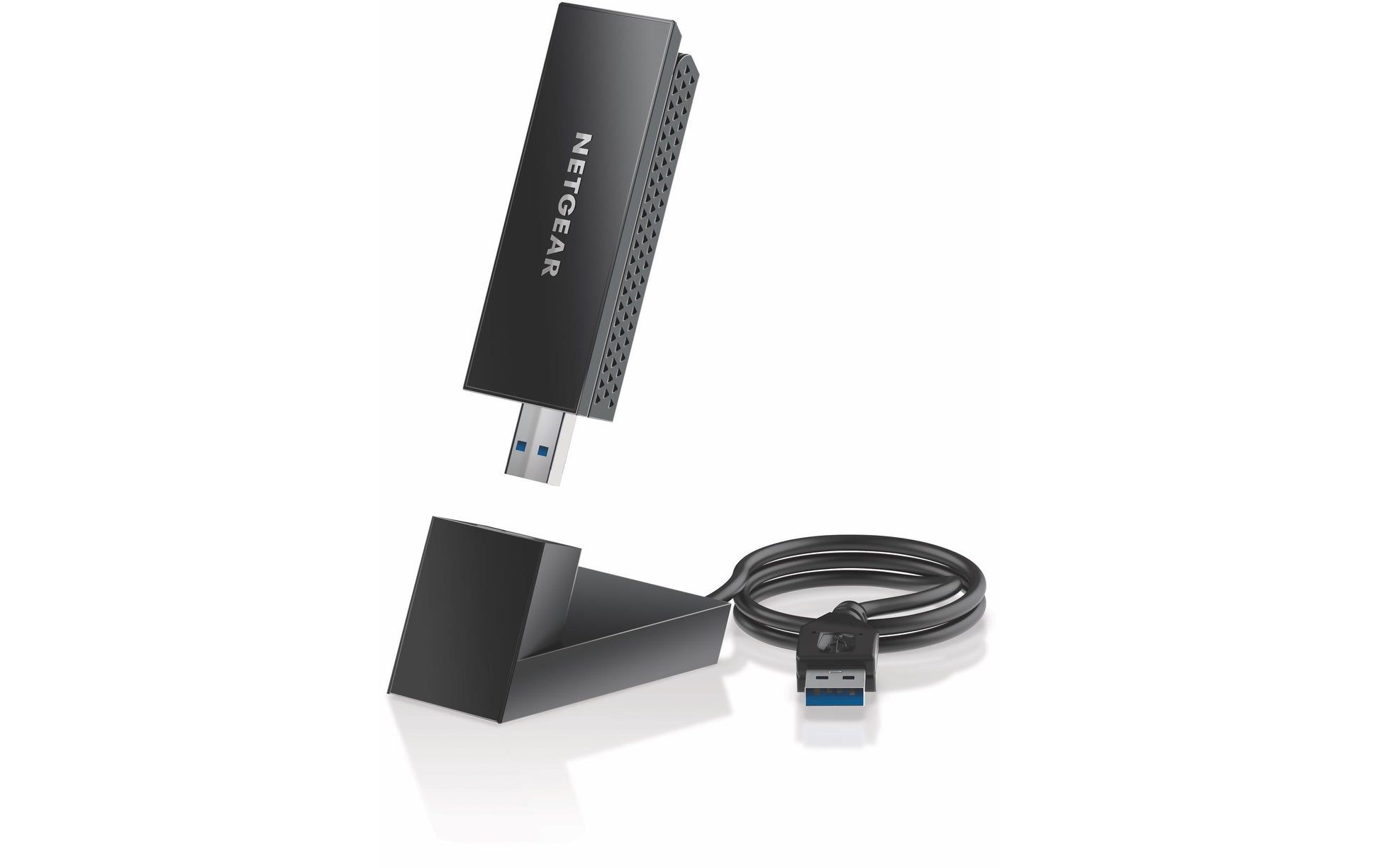 NETGEAR AXE3000 USB-WLAN-Adapter – Wi-Fi 6E, bis 1200 Mbit/s, Tri-Band, USB 3.2 Gen 1 – für PC/Laptop