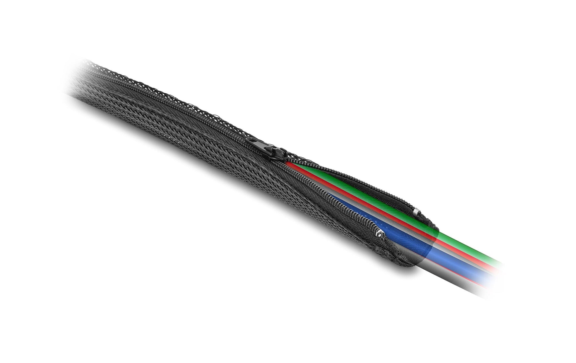 DeLOCK Kabelschlauch, Ø 50 mm × 5 m, Reissverschluss, hitzebeständig, wiederverwendbar – schwarz