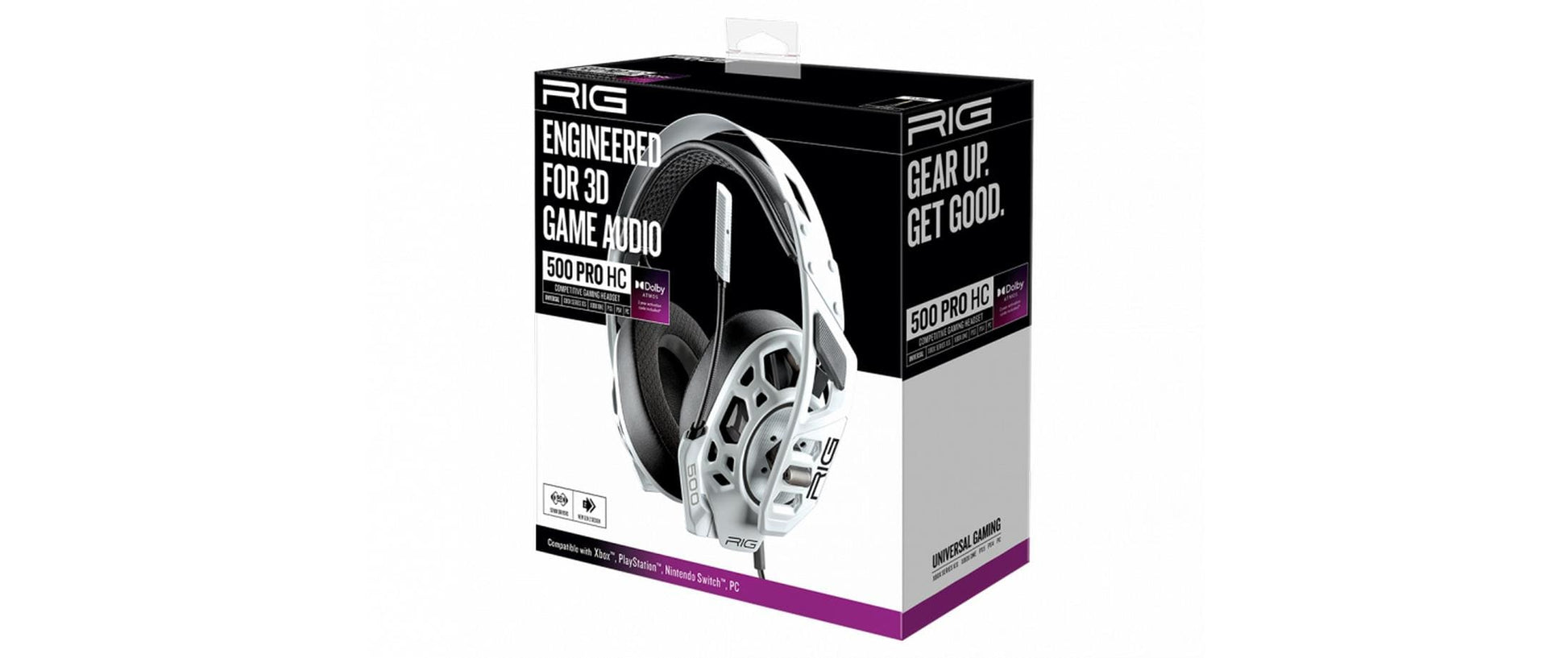 NACON RIG 500 PRO HC – Gaming-Headset, 3,5 mm – Dolby Atmos – Weiss – für PS5/PS4/Switch und andere