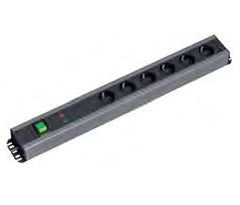 Bachmann Steckdosenleiste – 6×Schuko (Typ E/F), 2 m, Schalter, Überspannungsschutz, IP20