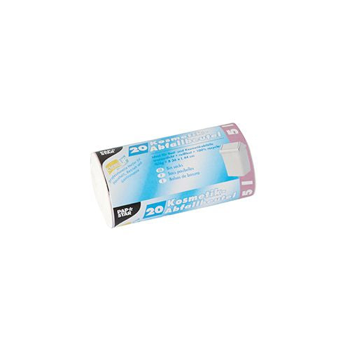 Papstar Kehrichtsack – 5 l, LLDPE, weiss, 360 × 440 mm, 1 Rolle à 20 Stk