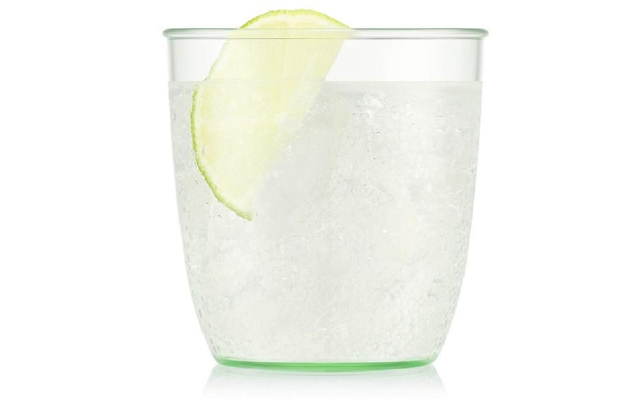 Bodum KVADRANT Becher – 4er Set, 200 ml, 7,3 × 7,2 × 7,3 cm, Kunststoff, Grün/Transparent, stapelbar