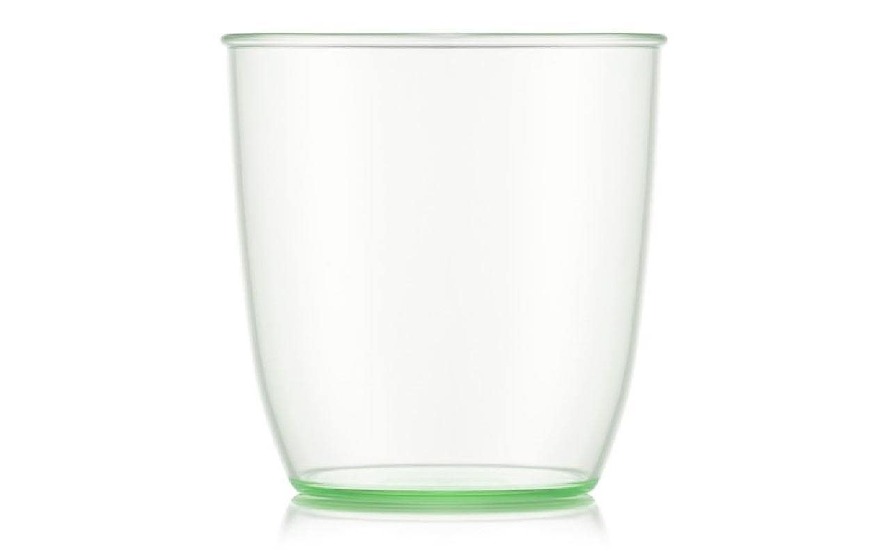 Bodum KVADRANT Becher – 4er Set, 200 ml, 7,3 × 7,2 × 7,3 cm, Kunststoff, Grün/Transparent, stapelbar