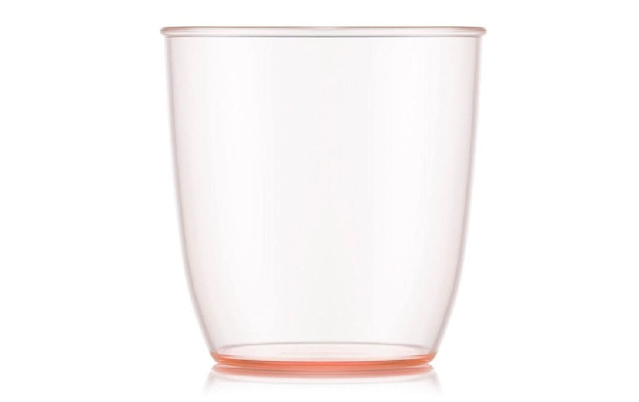 Bodum KVADRANT Becher – 4er Set, 350 ml, 8,7 × 8,7 × 9,2 cm, Kunststoff, Rosa/Transparent, stapelbar