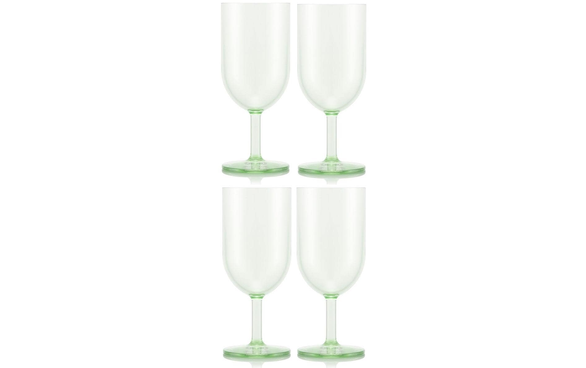 Bodum Weisswein-Glas OKTETT – 4er Set, 230 ml, H 16,2 cm, Kunststoff, Grün/Transparent, spülmaschinenfest