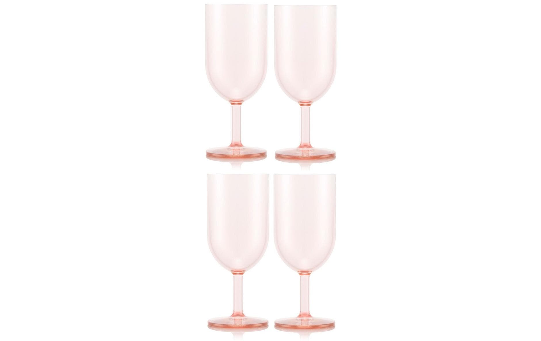Bodum Weinglas OKTETT – 4er Set, 230 ml, H 16,2 cm, Kunststoff, Rosa, spülmaschinenfest, bruchfest