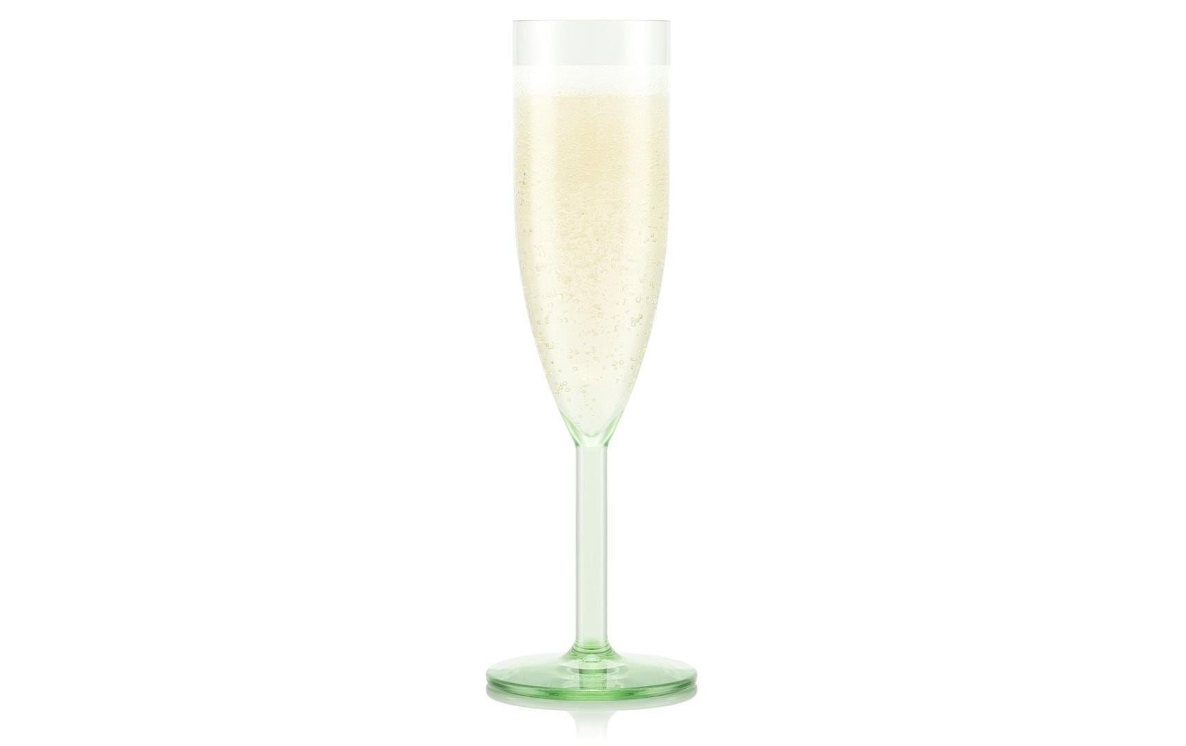 Bodum Okett Champagnerflöte – 4er Set, 120 ml, Ø 6,5 cm, H 20,9 cm, Kunststoff, Grün, spülmaschinenfest, BPA-frei