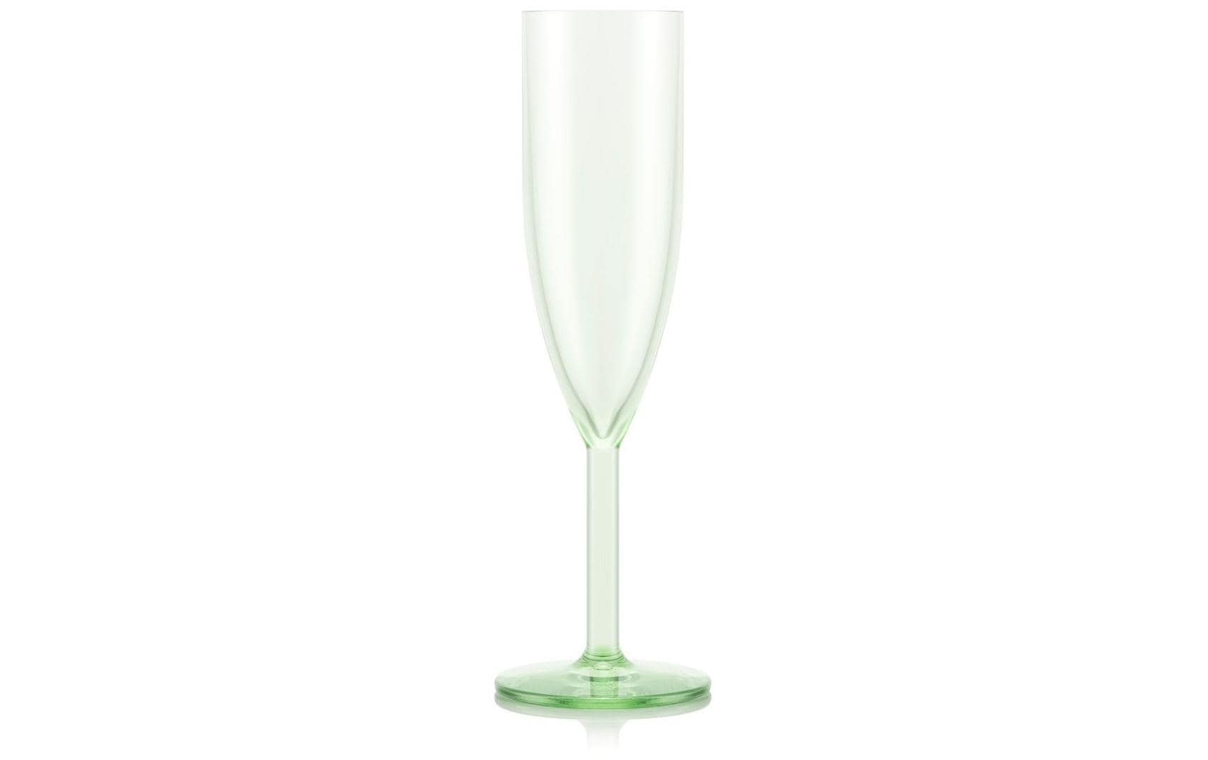 Bodum Okett Champagnerflöte – 4er Set, 120 ml, Ø 6,5 cm, H 20,9 cm, Kunststoff, Grün, spülmaschinenfest, BPA-frei