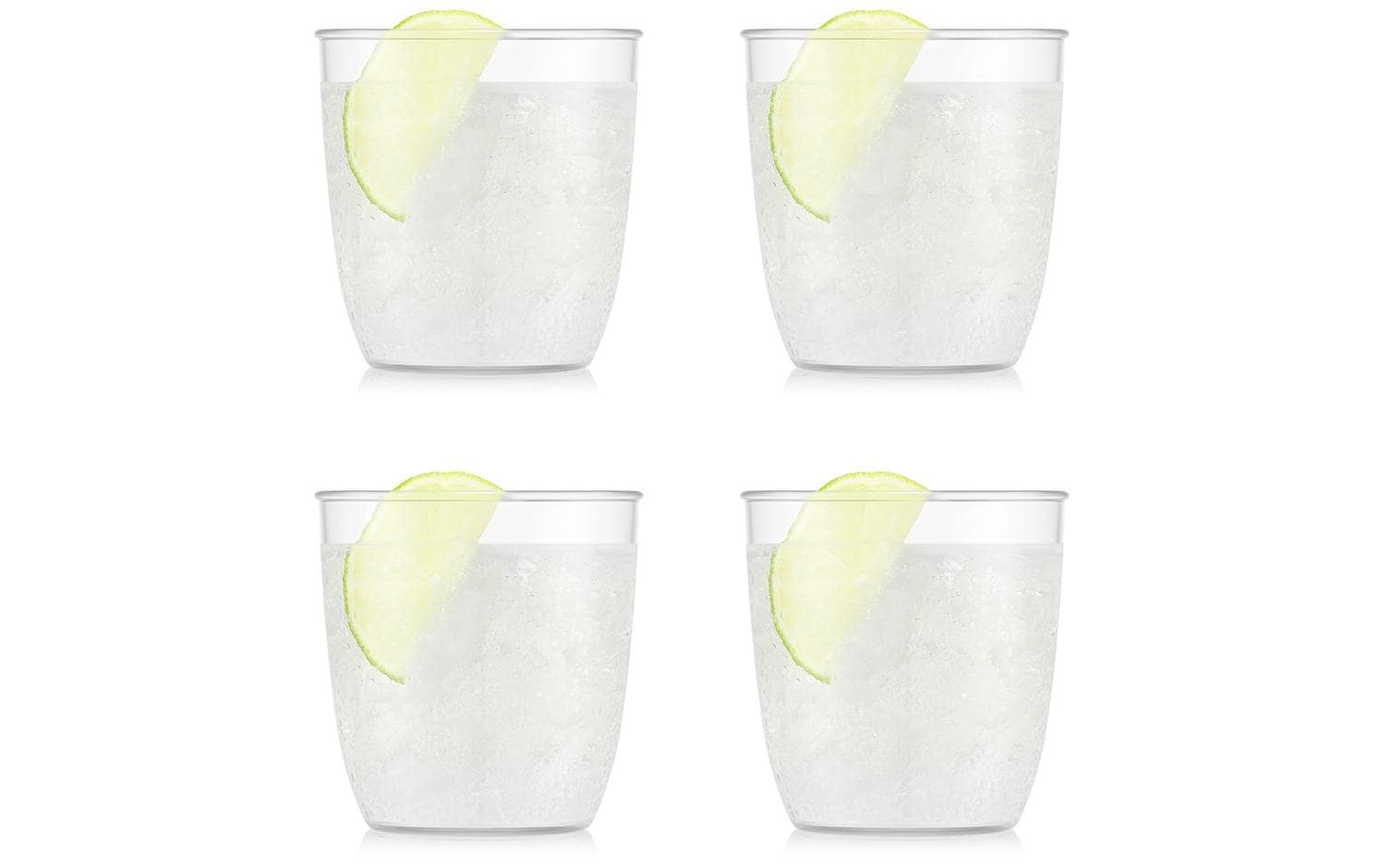 Bodum KVADRANT Becher – 4er Set, 200 ml, 7,3 × 7,3 × 7,2 cm, Kunststoff, Transparent, stapelbar