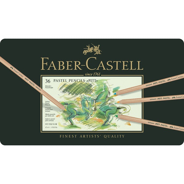 Faber-Castell Buntstifte PITT PASTELL, mehrfarbig, 36er-Metalletui – hohe Lichtbeständigkeit