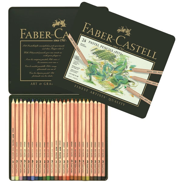 Faber-Castell Buntstifte PITT PASTELL – 24 Farben, in Metallschachtel