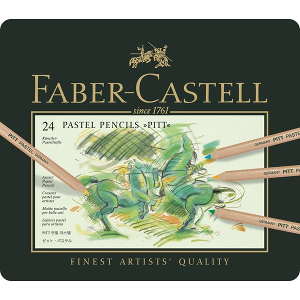 Faber-Castell Buntstifte PITT PASTELL – 24 Farben, in Metallschachtel
