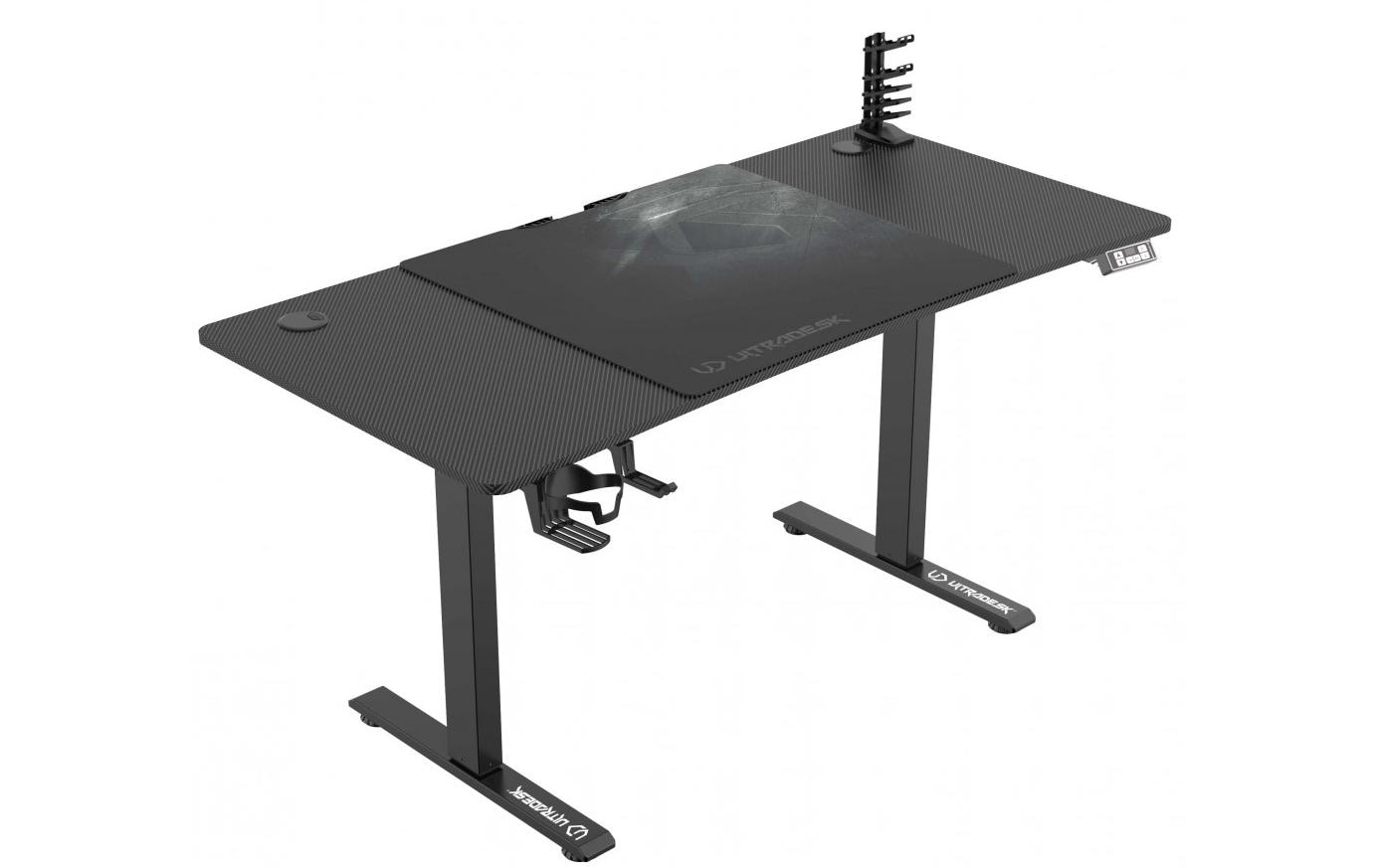 Ultradesk Level V2 Gaming-Tisch – 140 × 68 cm, höhenverstellbar, schwarz, Stahl