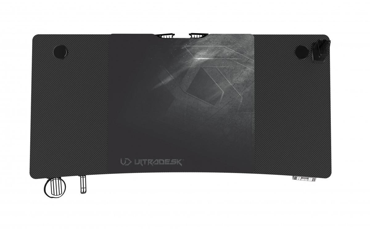 Ultradesk Level V2 Gaming-Tisch – 140 × 68 cm, höhenverstellbar, schwarz, Stahl