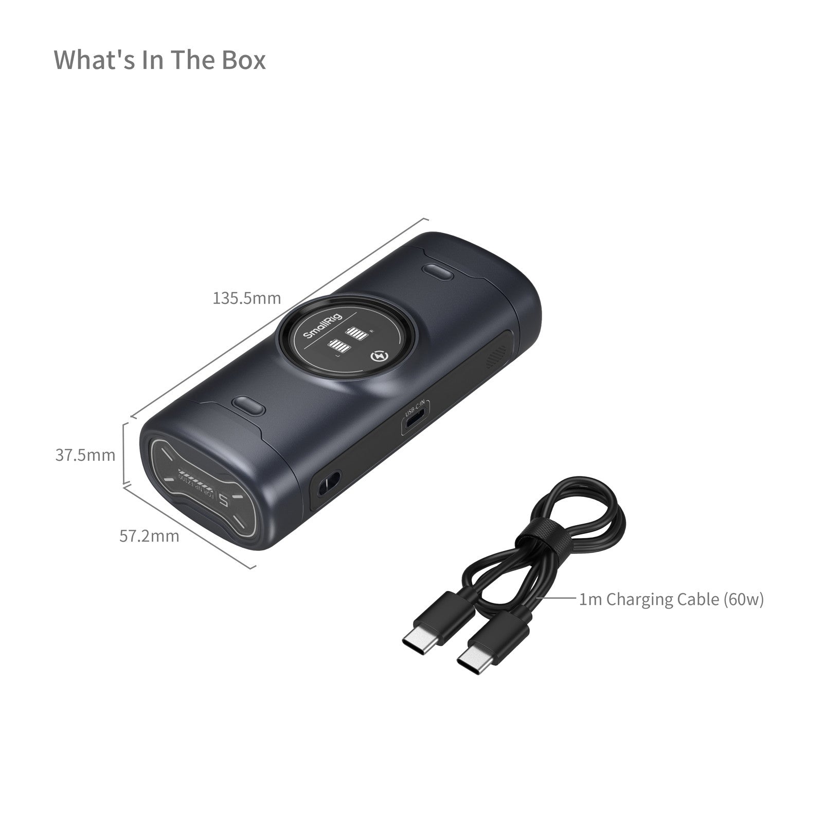 SmallRig 5106 Ladecase – für Sony NP-FZ100-Akkus – 2-fach, USB-C 18W, Display – Schwarz