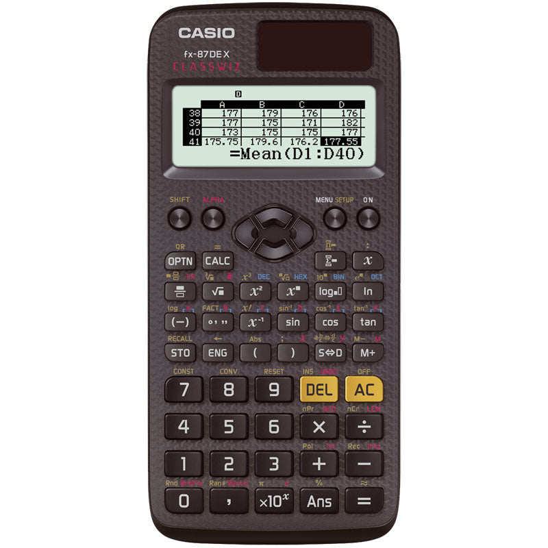 Casio Wissenschaftlicher Taschenrechner FX-87DE X – Solar/Batterie, mit Schutzabdeckung – Schwarz