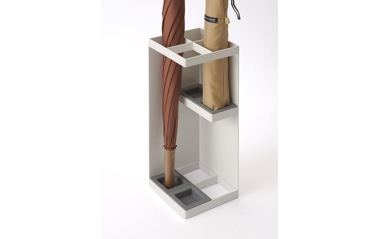 Yamazaki Schirmständer – Polypropylen, Stahl – Weiss – Ø 110 × H 300 mm